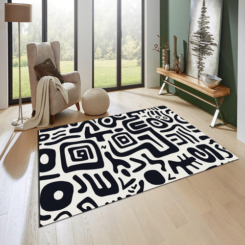 Abstract Illusion Rug: Modern Art, Boho Dorm Decor