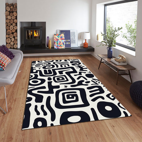 Abstract Illusion Rug: Modern Art, Boho Dorm Decor