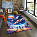 Astronaut Rug: Kids Galaxy Play Mat, Space Theme Nursery Decor