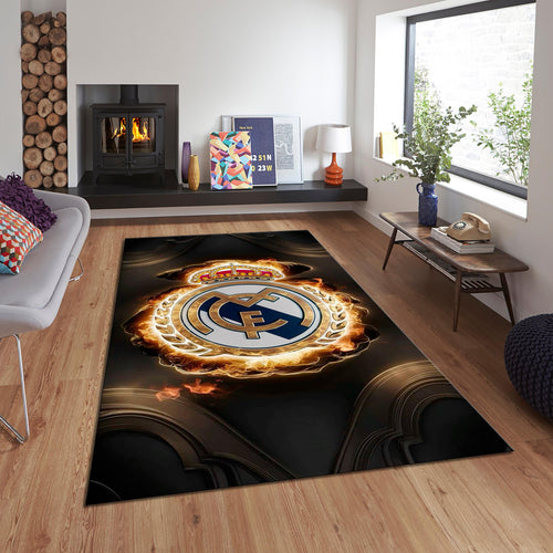Real Madrid Rug Real Madrid Football Club Rug: Soft Velvet Gaming