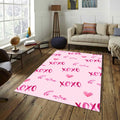 Tic Tac Toe Game Rug: Modern Pink XOXO Love Decor