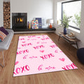 Tic Tac Toe Game Rug: Modern Pink XOXO Love Decor