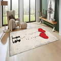 Heart & Tic Tac Toe Game Rug: Modern Living Room Decor