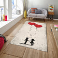 Heart & Tic Tac Toe Game Rug: Modern Living Room Decor