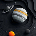 Galaxy Rug: Colorful Solar System Kids Play Mat, Non-Slip