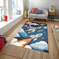 Astronaut Rug: Kids Galaxy Play Mat, Space Theme Nursery Decor
