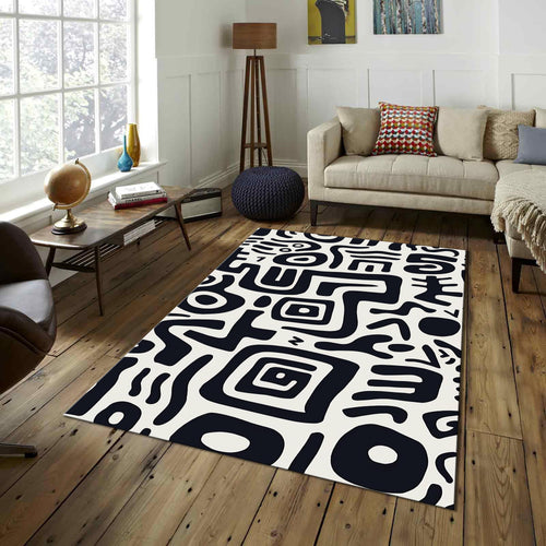 Abstract Illusion Rug: Modern Art, Boho Dorm Decor