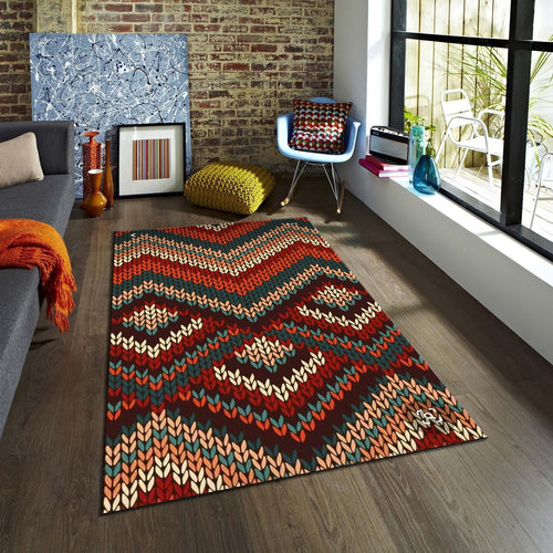 Abstract Illusion Rug: Modern Boho Home Decor, Machine Washable