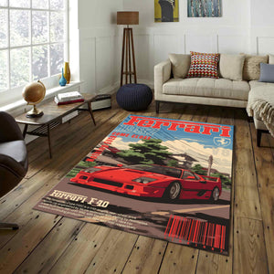 Ferrari F40 Rug, Living Room Rug