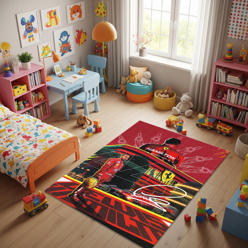 Lewis Hamilton Rug, Ferrari Rug