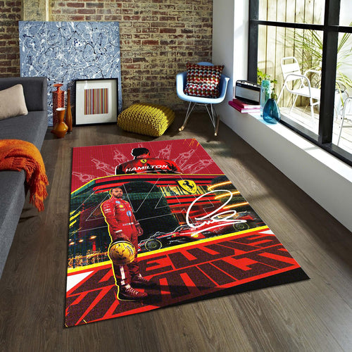 Lewis Hamilton Rug, Ferrari Rug