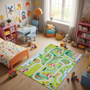 City Road Kids Play Rug, Nursery Decor