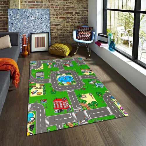 City Road Kids Play Rug, Nursery Decor