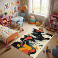 Modern Abstract rug, Abstract Forms Accent Carpet