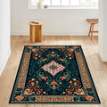 Oushak Turkish Kilim Rug, Abstract Forms Accent Carpet