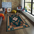 Oushak Turkish Kilim Rug, Abstract Forms Accent Carpet
