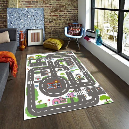 City Road Kids Play Rug, Nursery Decor