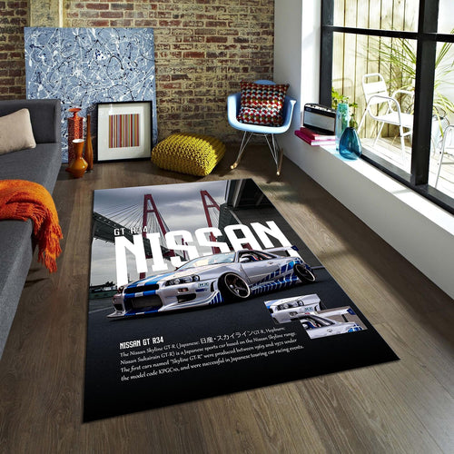 Nissan GTR R34 Rug, Living Room Rug