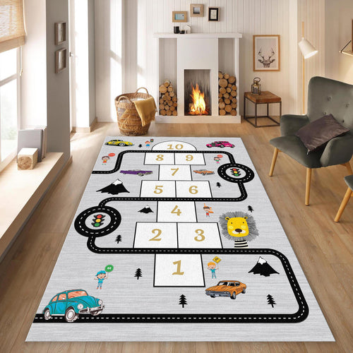 Hopscotch Rug Kids Play Rug Nursery Decor Playground Carpet Road