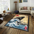 Godzilla Rug, Japanese Hokusai Rug