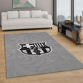 Barcelona Football Team Rug: Gray Soccerball Carpet for Kids