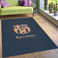 Barcelona Football Team Rug: Blue Soccer Ball Theme