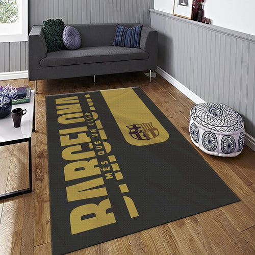 Barcelona Soccer Team Rug: Football Fan Gift, Soft Velvet Decor
