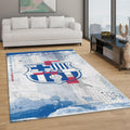 Barcelona Football Rug: Blue & White Soccer Team Carpet