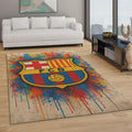 Barcelona Football Rug: Graffiti Soccer Team Carpet - Gift for