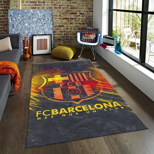 Barcelona Football Team Rug: Soccer Theme Carpet, Gift for Fans