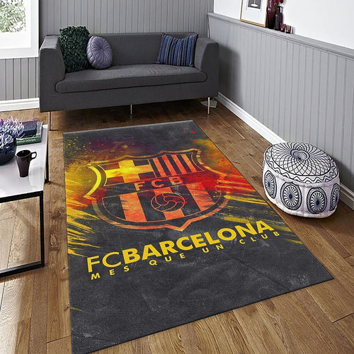Barcelona Football Team Rug: Soccer Theme Carpet, Gift for Fans
