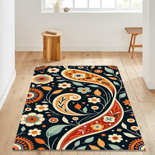 Modern Abstract rug, Abstract Forms Accent Carpet