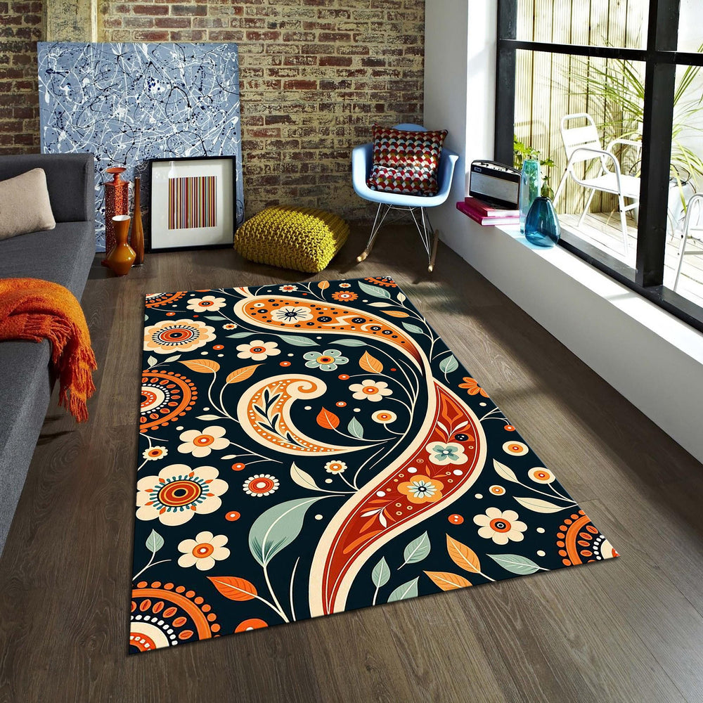 Modern Abstract rug, Abstract Forms Accent Carpet
