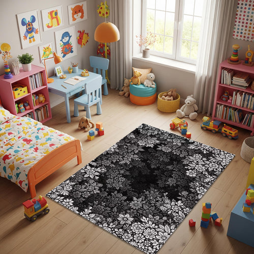 Floral Rug Abstract rug Abstract Forms Accent Carpet Rothko Style