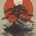 Japanese Hokusai Rug, Tree Rug