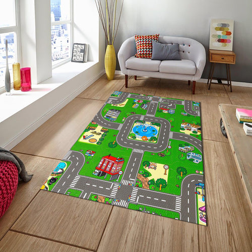 City Road Kids Play Rug, Nursery Decor, Road Playground