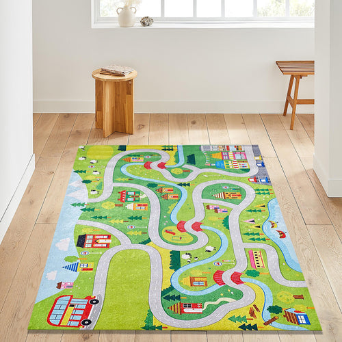 City Road Kids Play Rug, Nursery Decor, Road Playground