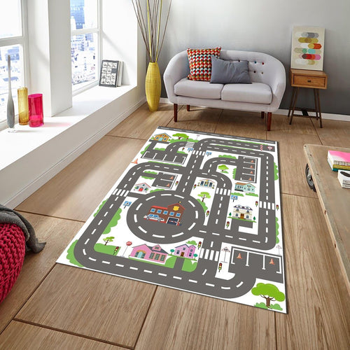 City Road Kids Play Rug, Nursery Decor, Road Playground