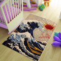Japanese hokusai Rug, Nostalgic Rug, Gamer Rug, Japan Art, Retro
