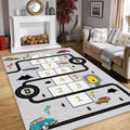 Hopscotch Kids Play Rug, Nursery Decor, Road Playground
