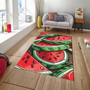 Watermelon Rug, Fruit Carpet, Abstract Area Rug, Colorful Room