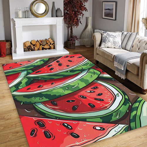 Watermelon Rug, Fruit Carpet, Abstract Area Rug, Colorful Room