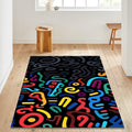 Abstract Geometric Area Rug, Colorful Indie Room Decor, Modern