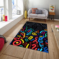 Abstract Geometric Area Rug, Colorful Indie Room Decor, Modern