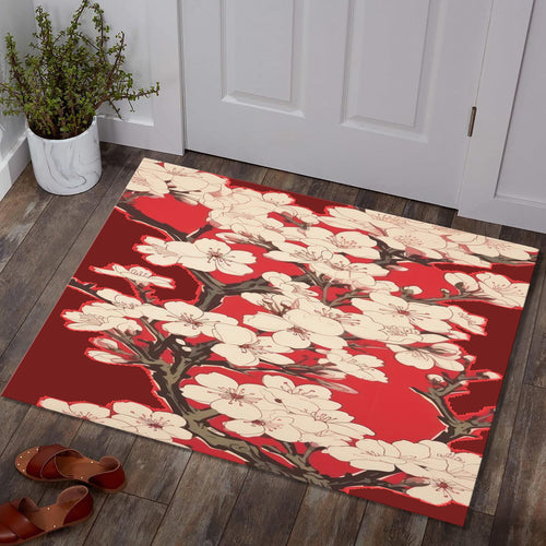 Cherry Blossom Rug, Vintage Look Pink Rug, Cozy Decor, Pink
