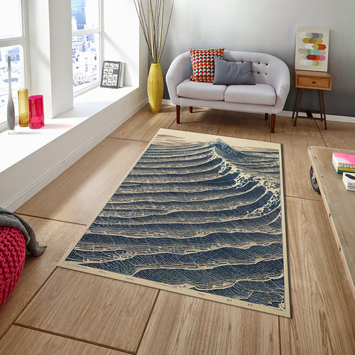 The Great Wave Rug, Japanese hokusai Rug, Nostalgic Rug, Japan