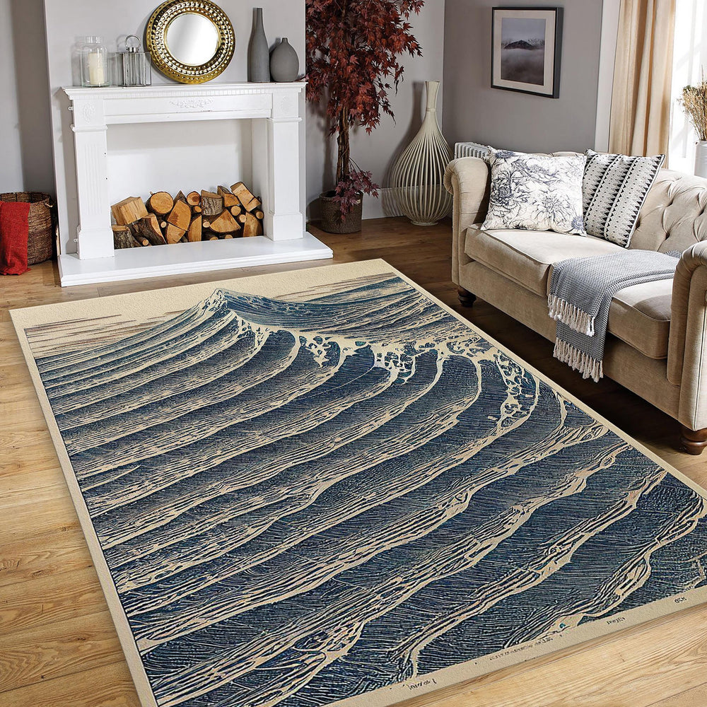 The Great Wave Rug, Japanese hokusai Rug, Nostalgic Rug, Japan