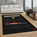 Ferrari F1 Rug, Ferrari Formula 1 Car Rug: Custom Team Design