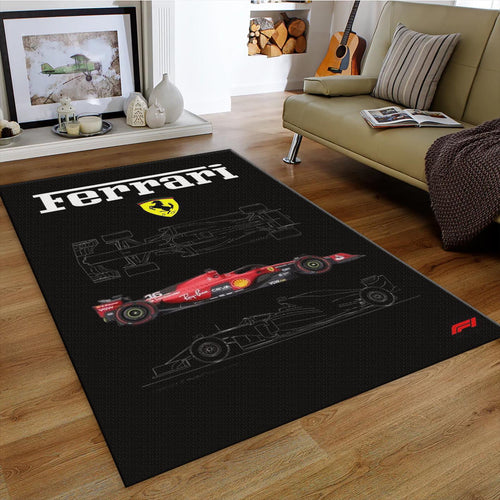 Ferrari F1 Rug, Ferrari Formula 1 Car Rug: Custom Team Design