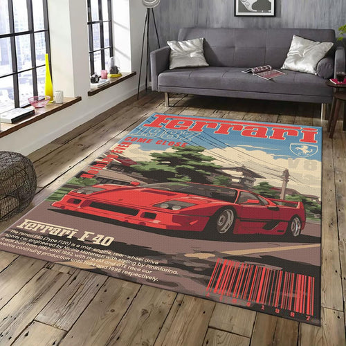 Ferrari F1 Rug Ferrari F40 Rug: Custom Team Car Carpet for Office